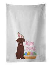 Load image into Gallery viewer, Chocolate Labrador Retriever Easter White Kitchen Towel Set of 2 Dish Towels