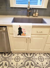 Load image into Gallery viewer, Black Newfoundland Easter White Kitchen Towel Set of 2 Dish Towels