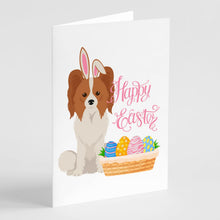 Load image into Gallery viewer, Red and White Papillon Easter Greeting Cards -  Blank Note Cards – 8-Pack of Artist-Designed Cards with Envelopes