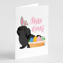 Load image into Gallery viewer, Black Pekingese Easter Greeting Cards -  Blank Note Cards – 8-Pack of Artist-Designed Cards with Envelopes
