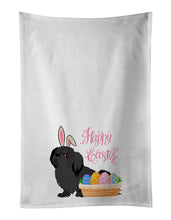 Load image into Gallery viewer, Black Pekingese Easter White Kitchen Towel Set of 2 Dish Towels