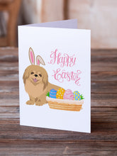 Load image into Gallery viewer, Gold Pekingese Easter Greeting Cards -  Blank Note Cards – 8-Pack of Artist-Designed Cards with Envelopes
