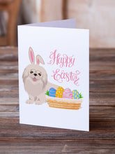 Load image into Gallery viewer, White Pekingese Easter Greeting Cards -  Blank Note Cards – 8-Pack of Artist-Designed Cards with Envelopes