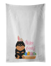 Load image into Gallery viewer, Black and Tan Pomeranian Easter White Kitchen Towel Set of 2 Dish Towels