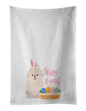 Load image into Gallery viewer, White Pomeranian Easter White Kitchen Towel Set of 2 Dish Towels