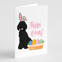 Load image into Gallery viewer, Standard Black Poodle Easter Greeting Cards -  Blank Note Cards – 8-Pack of Artist-Designed Cards with Envelopes