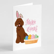 Load image into Gallery viewer, Standard Red Poodle Easter Greeting Cards -  Blank Note Cards – 8-Pack of Artist-Designed Cards with Envelopes