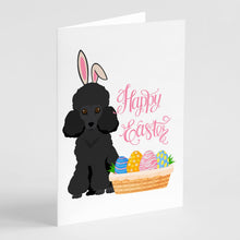 Load image into Gallery viewer, Toy Black Poodle Easter Greeting Cards -  Blank Note Cards – 8-Pack of Artist-Designed Cards with Envelopes