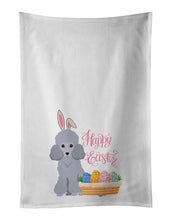 Load image into Gallery viewer, Toy Silver Poodle Easter White Kitchen Towel Set of 2 Dish Towels