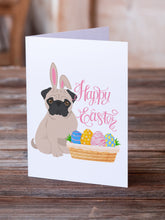 Load image into Gallery viewer, Fawn Pug Easter Greeting Cards -  Blank Note Cards – 8-Pack of Artist-Designed Cards with Envelopes