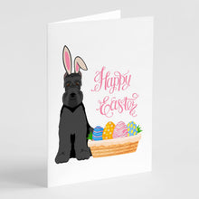Load image into Gallery viewer, Black Schnauzer Easter Greeting Cards -  Blank Note Cards – 8-Pack of Artist-Designed Cards with Envelopes