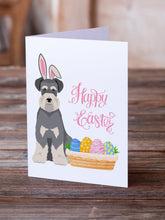 Load image into Gallery viewer, Salt Pepper Natural Ears Schnauzer Easter Greeting Cards -  Blank Note Cards – 8-Pack of Artist-Designed Cards with Envelopes