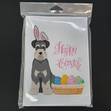 Load image into Gallery viewer, Salt Pepper Natural Ears Schnauzer Easter Greeting Cards -  Blank Note Cards – 8-Pack of Artist-Designed Cards with Envelopes