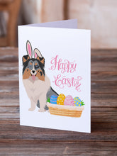 Load image into Gallery viewer, Blue Merle Sheltie Easter Greeting Cards -  Blank Note Cards – 8-Pack of Artist-Designed Cards with Envelopes
