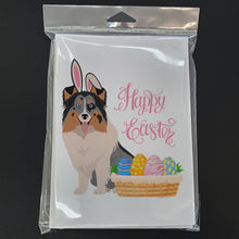 Load image into Gallery viewer, Blue Merle Sheltie Easter Greeting Cards -  Blank Note Cards – 8-Pack of Artist-Designed Cards with Envelopes