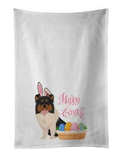 Load image into Gallery viewer, Tricolor Sheltie Easter White Kitchen Towel Set of 2 Dish Towels