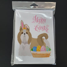 Load image into Gallery viewer, Gold and White Shih Tzu Easter Greeting Cards -  Blank Note Cards – 8-Pack of Artist-Designed Cards with Envelopes