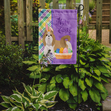 Load image into Gallery viewer, Gold and White Shih Tzu Easter Garden Flag – Decorative Outdoor Yard Flag