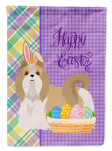 Load image into Gallery viewer, Gold and White Shih Tzu Easter Garden Flag – Decorative Outdoor Yard Flag