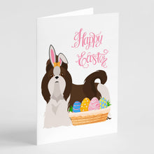Load image into Gallery viewer, Liver and White Shih Tzu Easter Greeting Cards -  Blank Note Cards – 8-Pack of Artist-Designed Cards with Envelopes