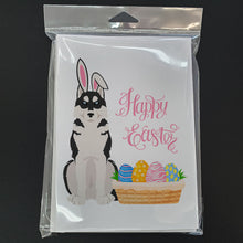 Load image into Gallery viewer, Black Siberian Husky Easter Greeting Cards -  Blank Note Cards – 8-Pack of Artist-Designed Cards with Envelopes