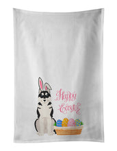 Load image into Gallery viewer, Black Siberian Husky Easter White Kitchen Towel Set of 2 Dish Towels
