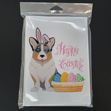 Load image into Gallery viewer, Blue Merle Cardigan Corgi Easter Greeting Cards -  Blank Note Cards – 8-Pack of Artist-Designed Cards with Envelopes