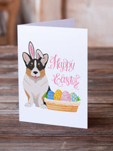 Load image into Gallery viewer, Tricolor Cardigan Corgi Easter Greeting Cards -  Blank Note Cards – 8-Pack of Artist-Designed Cards with Envelopes