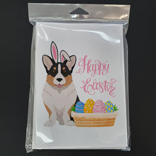 Load image into Gallery viewer, Tricolor Cardigan Corgi Easter Greeting Cards -  Blank Note Cards – 8-Pack of Artist-Designed Cards with Envelopes