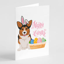 Load image into Gallery viewer, Sable Pembroke Corgi Easter Greeting Cards -  Blank Note Cards – 8-Pack of Artist-Designed Cards with Envelopes