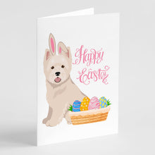 Load image into Gallery viewer, Westie West Highland White Terrier Easter Greeting Cards -  Blank Note Cards – 8-Pack of Artist-Designed Cards with Envelopes