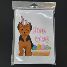 Load image into Gallery viewer, Black and Tan Puppy Cut Yorkshire Terrier Easter Greeting Cards -  Blank Note Cards – 8-Pack of Artist-Designed Cards with Envelopes
