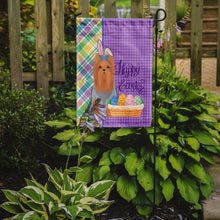 Load image into Gallery viewer, Blue and Tan Full Coat Yorkshire Terrier Easter Garden Flag – Decorative Outdoor Yard Flag