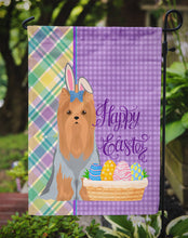 Load image into Gallery viewer, Blue and Tan Full Coat Yorkshire Terrier Easter Garden Flag – Decorative Outdoor Yard Flag