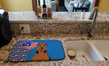 Load image into Gallery viewer, Black and Tan Airedale Terrier USA American Dish Drying Mat – Absorbent, Artistic Kitchen Essentials