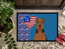 Load image into Gallery viewer, Black and Tan Airedale Terrier USA American Doormat - 24x36 Decorative Floor Mat – Indoor/Outdoor Rug with Artistic Flair