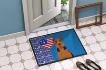 Load image into Gallery viewer, Black and Tan Airedale Terrier USA American Doormat - 24x36 Decorative Floor Mat – Indoor/Outdoor Rug with Artistic Flair