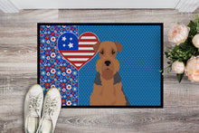 Load image into Gallery viewer, Grizzle and Tan Airedale Terrier USA American Doormat - 24x36 Decorative Floor Mat – Indoor/Outdoor Rug with Artistic Flair