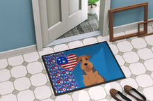 Load image into Gallery viewer, Grizzle and Tan Airedale Terrier USA American Doormat - 24x36 Decorative Floor Mat – Indoor/Outdoor Rug with Artistic Flair