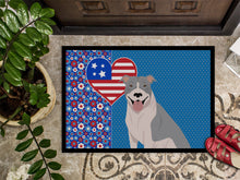 Load image into Gallery viewer, Blue and White Pit Bull Terrier USA American Doormat - 24x36 Decorative Floor Mat – Indoor/Outdoor Rug with Artistic Flair