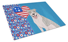 Load image into Gallery viewer, Blue Brindle Pit Bull Terrier USA American Glass Cutting Boards – Durable, Decorative Kitchen Art Large