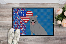Load image into Gallery viewer, Blue Pit Bull Terrier USA American Doormat - 24x36 Decorative Floor Mat – Indoor/Outdoor Rug with Artistic Flair