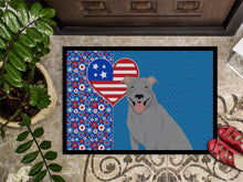 Load image into Gallery viewer, Blue Pit Bull Terrier USA American Doormat - 24x36 Decorative Floor Mat – Indoor/Outdoor Rug with Artistic Flair