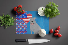 Load image into Gallery viewer, Blue Pit Bull Terrier USA American Glass Cutting Boards – Durable, Decorative Kitchen Art Large