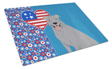 Load image into Gallery viewer, Blue Pit Bull Terrier USA American Glass Cutting Boards – Durable, Decorative Kitchen Art Large