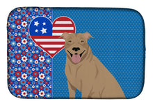 Load image into Gallery viewer, Fawn Pit Bull Terrier USA American Dish Drying Mat – Absorbent, Artistic Kitchen Essentials