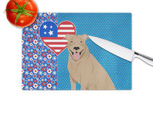 Load image into Gallery viewer, Fawn Pit Bull Terrier USA American Glass Cutting Boards – Durable, Decorative Kitchen Art Large