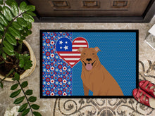 Load image into Gallery viewer, Red Pit Bull Terrier USA American Doormat - 24x36 Decorative Floor Mat – Indoor/Outdoor Rug with Artistic Flair