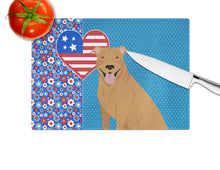 Load image into Gallery viewer, Red Pit Bull Terrier USA American Glass Cutting Boards – Durable, Decorative Kitchen Art Large