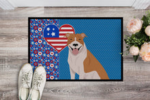 Load image into Gallery viewer, Red and White Pit Bull Terrier USA American Doormat - 24x36 Decorative Floor Mat – Indoor/Outdoor Rug with Artistic Flair